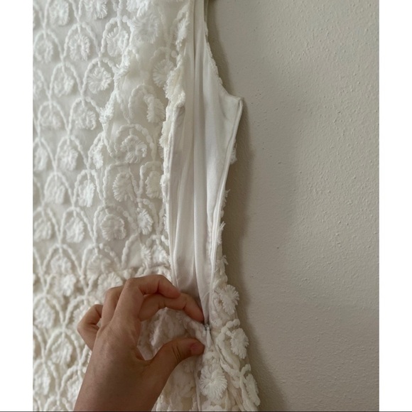 VINTAGE Style Wedding Dress Sleeveless Asymmetric Mini Embroidered White Small - Picture 3 of 7